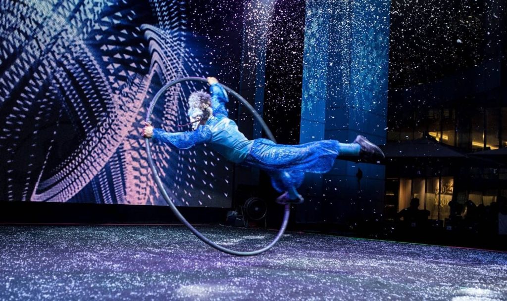 Dubai event company Glacial circus show performed in Dubai as part of entertainment for corporate event