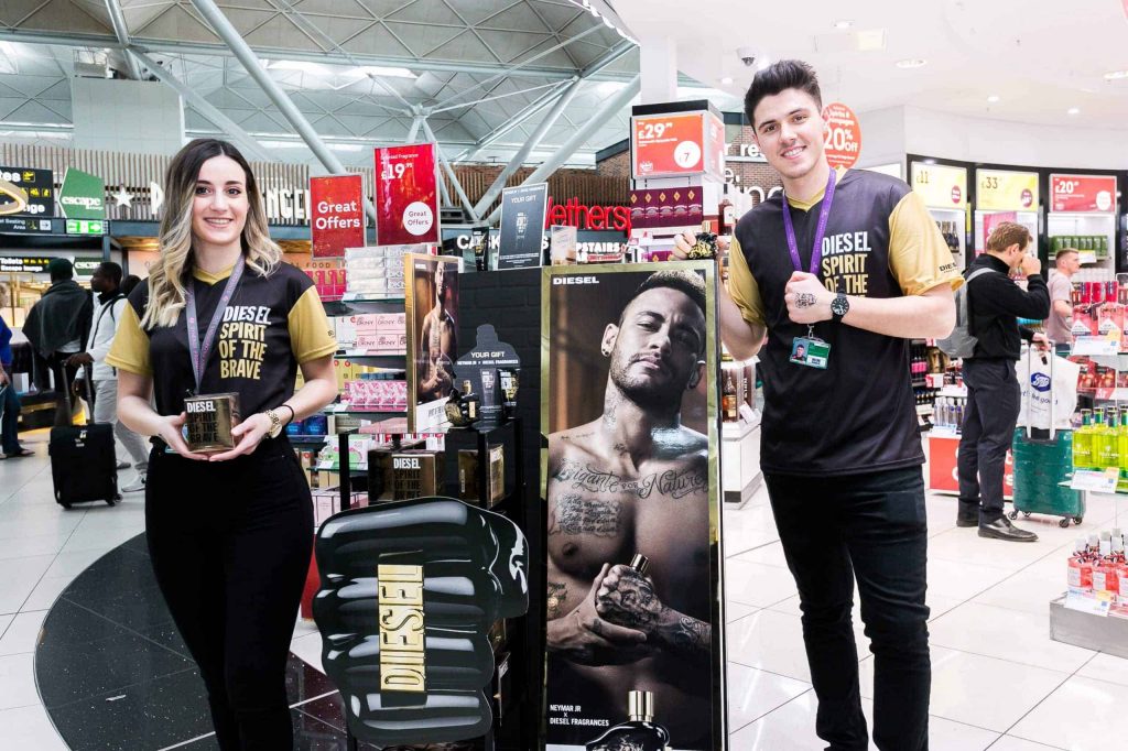 Event agency Qatar where hire by Global brand Diesel to help launch a special duty free promotional offer in airports to promote their new fragrance.