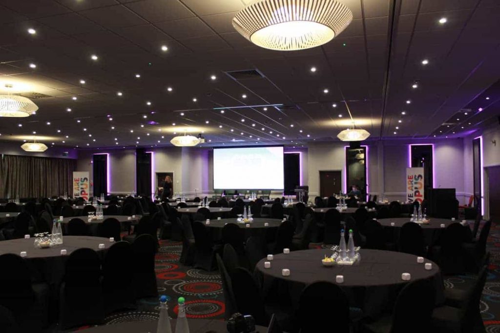 Venue sourced by conference organisers for corporate conferencing event