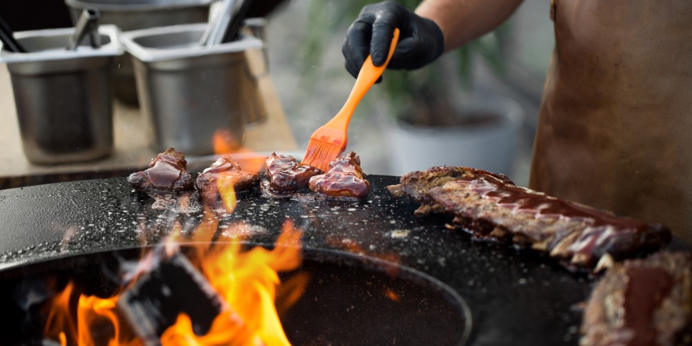 festival bbq food preporation