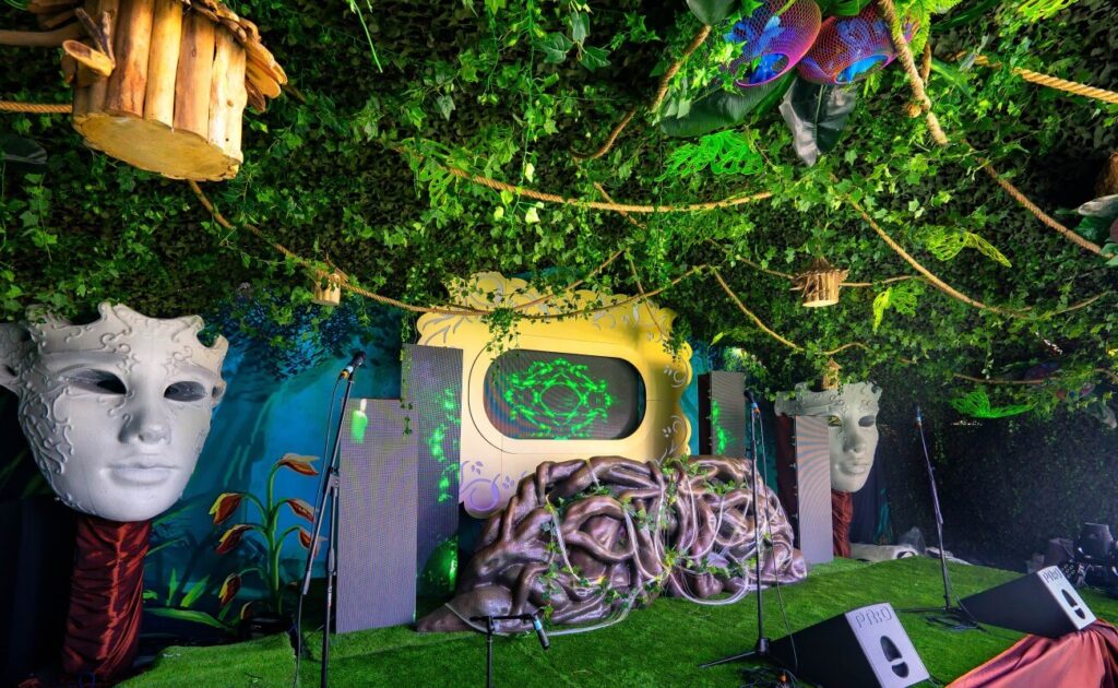 enchanted garden themed stage