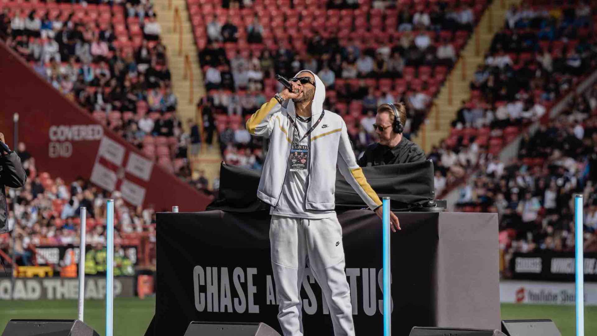Chase and Status performing at fan zone Sidemen event in London Wembley.