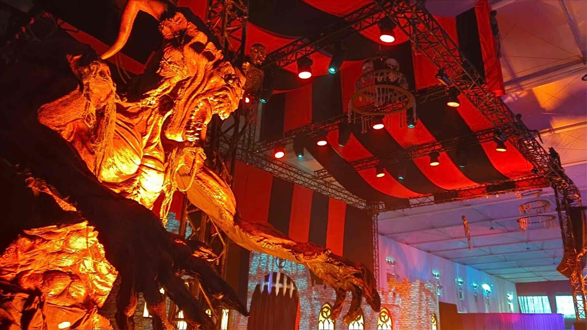 Huge demon prop at Riyadh Scare Festival in Saudi Arabia.